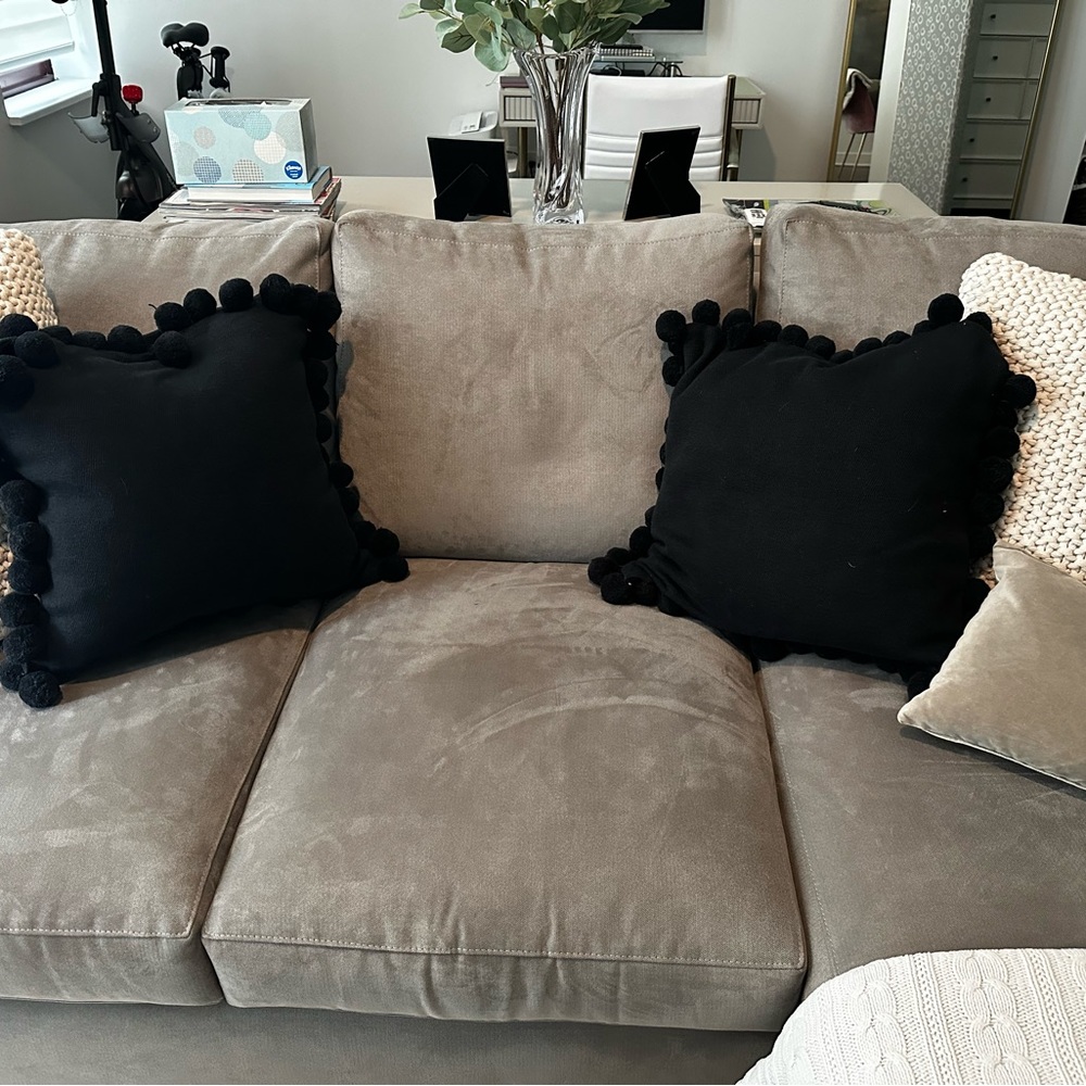 Pair of Ballard designs terra Pom Pom pillows - black